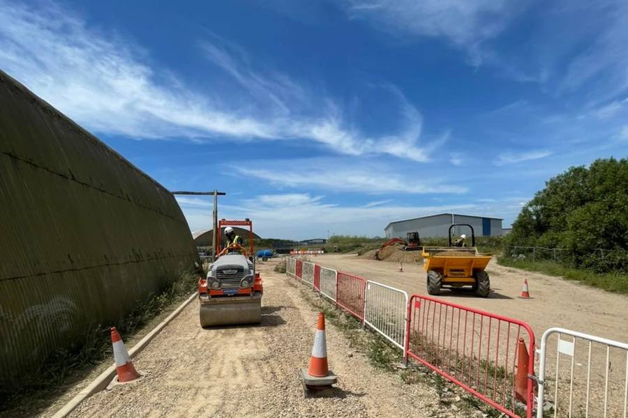 NRSWA streetworks training on a coned carriageway